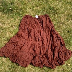 (SOLD) Cute Brown Boho Vintage Maxi Skirt